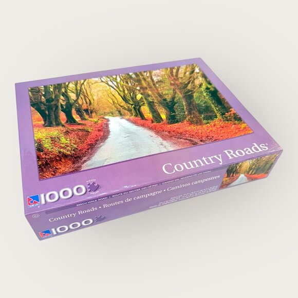 Country Roads 1000 Piece Jigsaw Puzzle Autumn Forest Scene New Sealed - Picture 2 of 4